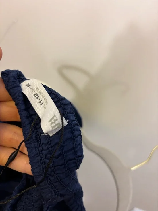 Zara Girls' Cobalt Blue Smocked V-Neck Tiered Sundress Girl’s 11-12 Years - Picture 5 of 6